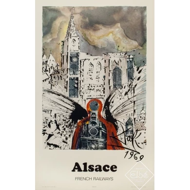Details about   Original Vintage French Poster Roussillon Chemins de Fer Français by DALI 1969 