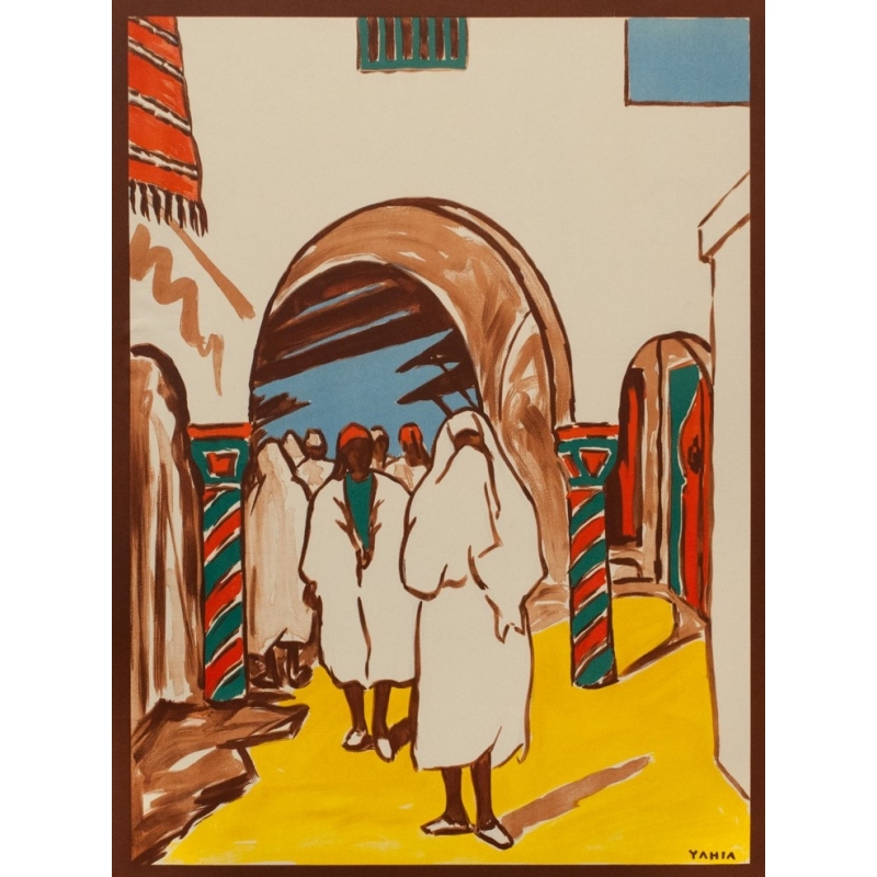Vintage travel poster - Yahia - 1950 - Visitez La Tunisie - 39 by 23.6 inches - 2