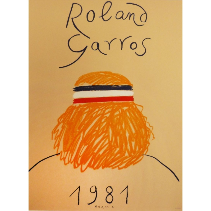 Affiche originale de Roland Garros 1981 par Eduardo Arroyo. Elbé Paris.