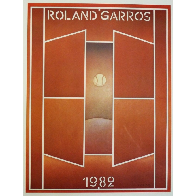 Affiche originale de Roland Garros 1982 par Jean-Michel Folon. Elbé Paris.