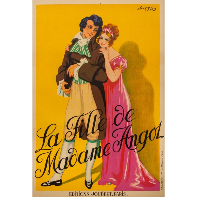 Affiche ancienne d'exposition - Ch.Lecocq - 1910 - La Fille De Madame Angot - 118.5 par 79.5 cm