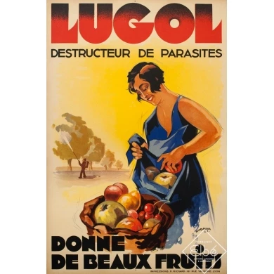 Vintage advertising poster - Robmar - 1931 - Lugol Destructeur De Parasites - 47.2 by 31.3 inches
