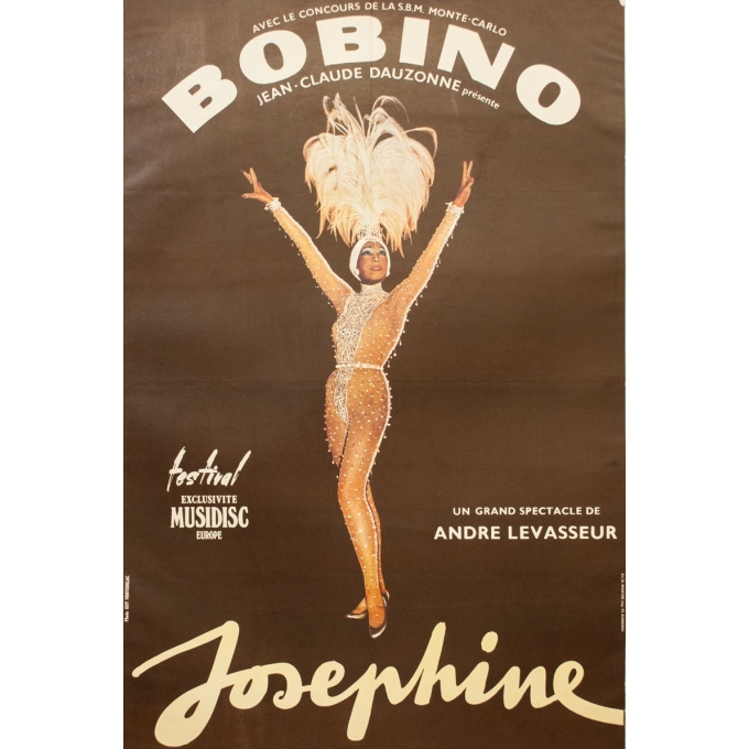 Vintage exhibition poster - Guy. Ventouillac - Circa 1970 - Bobino Joséphine - 46.3 by 30.7 inches