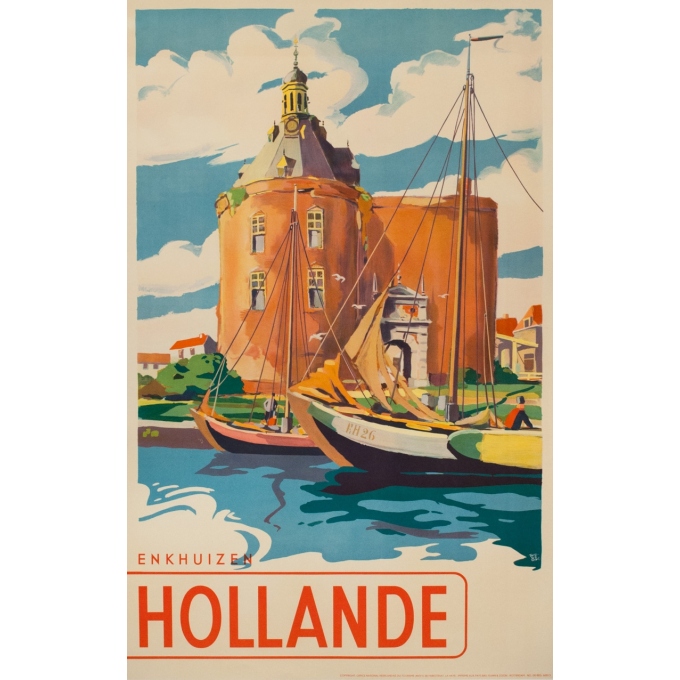 Vintage travel poster - Frederiks - 1958 - Hollande - 39.4 by 25 inches
