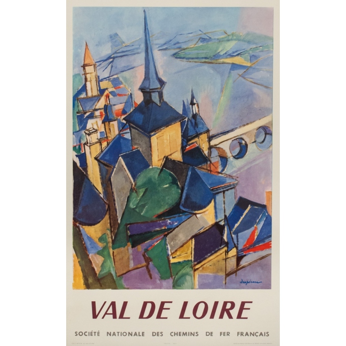 Affiche ancienne de voyage - Despierre - 1957 - Affiche Originale Val De Loire - 99 par 61 cm