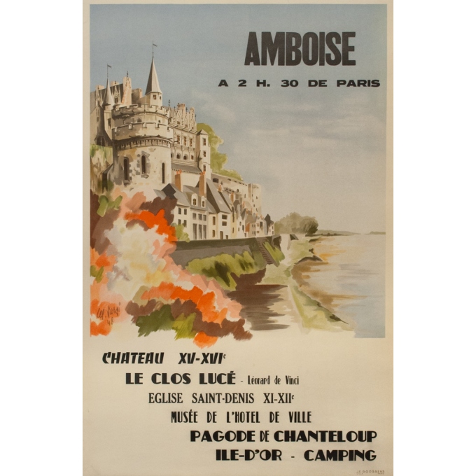 Vintage travel poster - Varsi - 1948 -  Amboise - 37.4 by 24.6 inches