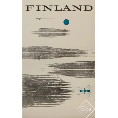 Affiche ancienne de voyage - 1961 -  Finlande - 101 par 62 cm