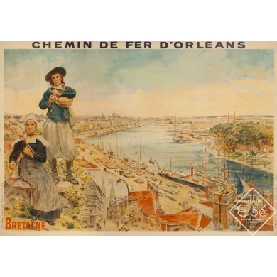 Vintage travel poster by Toilpot de 1904 - Bretagne-Nantes