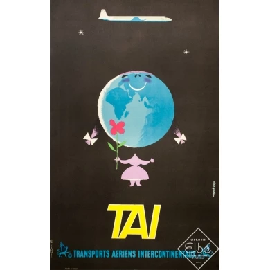 Vintage travel poster by Alain Gauthier Circa 1955 - TAI