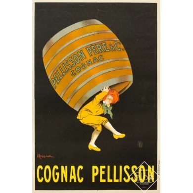 Affiche ancienne de publicité - Leonetto Cappiello - 1907 - Cognac Pellisson - 118 par 78.5 cm