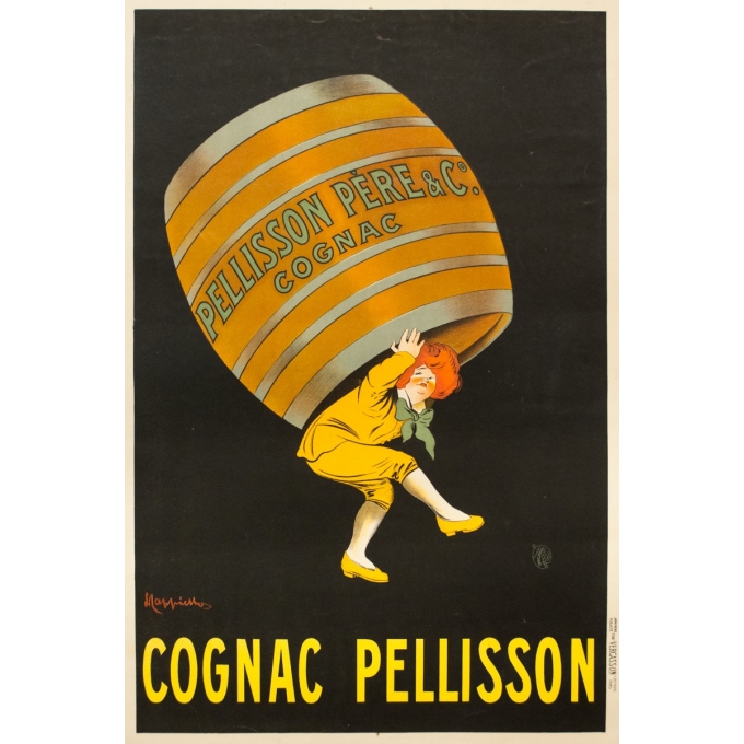 Affiche ancienne de publicité - Leonetto Cappiello - 1907 - Cognac Pellisson - 118 par 78.5 cm