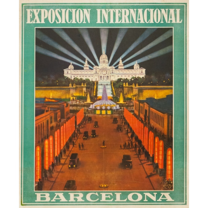 Affiche ancienne d'exposition - Anonyme  - Circa 1930 - Exposicion internacional Barcelona  - 53 par 66 cm