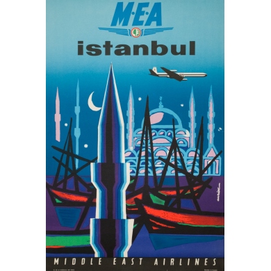 Vintage travel poster by Auriac Circa 1960 - Istanbul...