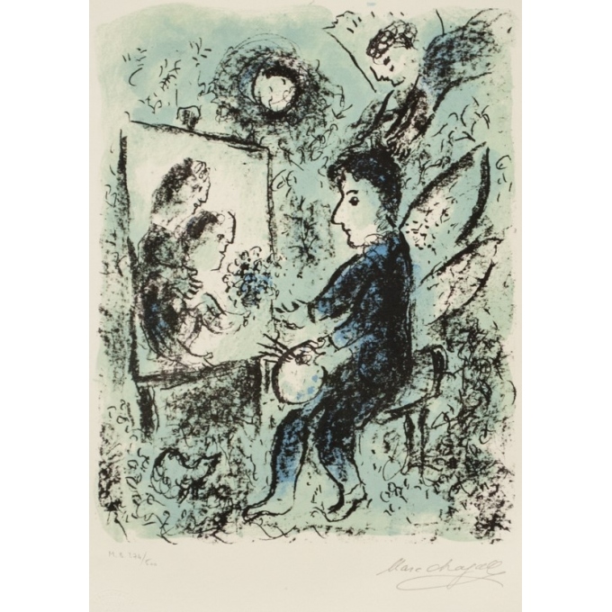 Affiche ancienne d'exposition - Marc Chagall - Marc Chagall - 62.5 par 48 cm - 2