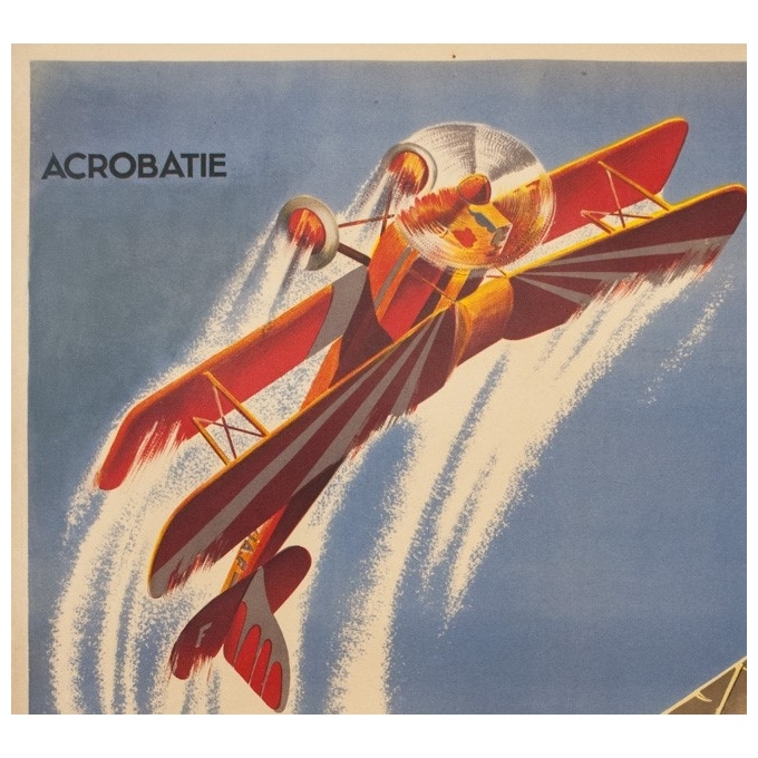 Affiche ancienne d'exposition - d'après Geo Ham - Circa 1930 - Grande Manifestation De Propagande Aérienne - 130 par 88 cm - 2