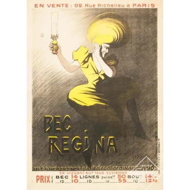 Affiche ancienne de publicité - Cappiello - Circa 1900 - Bec Regina - 140 par 100 cm
