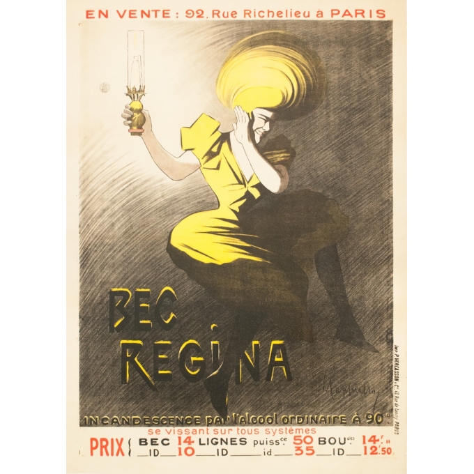 Affiche ancienne de publicité - Cappiello - Circa 1900 - Bec Regina - 140 par 100 cm