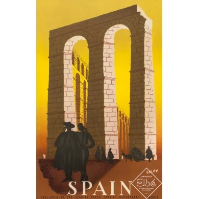 Vintage travel poster - Delpy - Circa 1950 - Spain - 38.4 by 24.4 inches