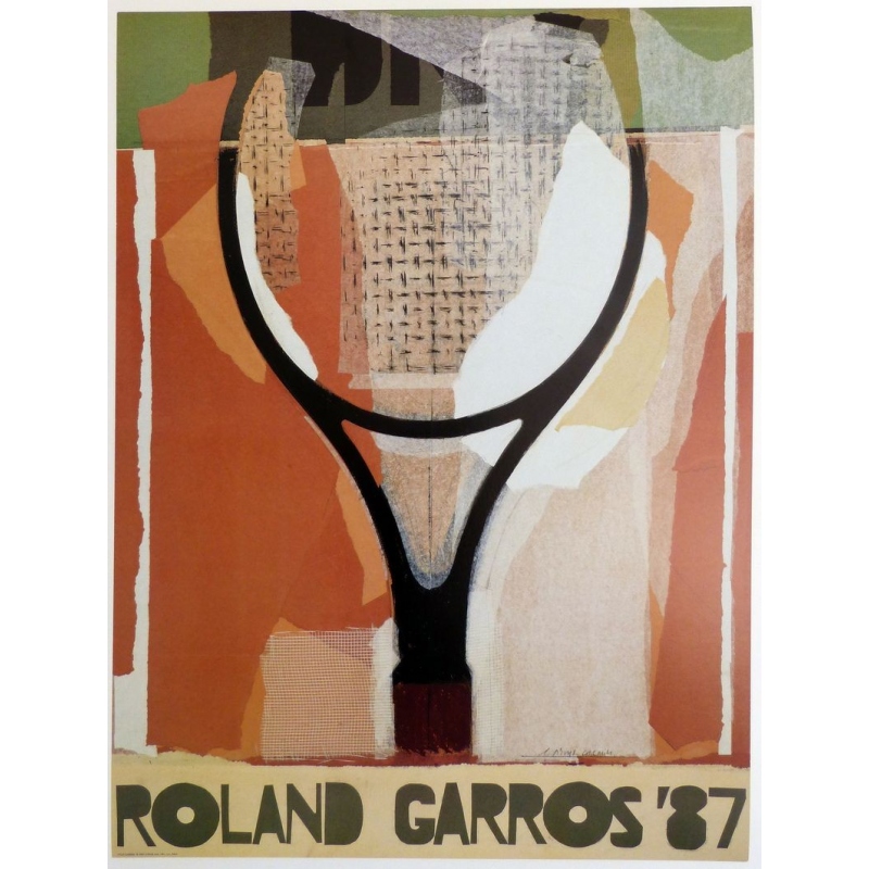 Original poster of Roland Garros 1987 by Gérard Titus-Carmel. Elbé Paris.