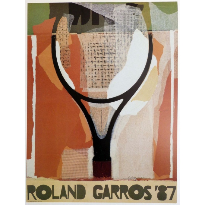 Original poster of Roland Garros 1987 by Gérard Titus-Carmel. Elbé Paris.