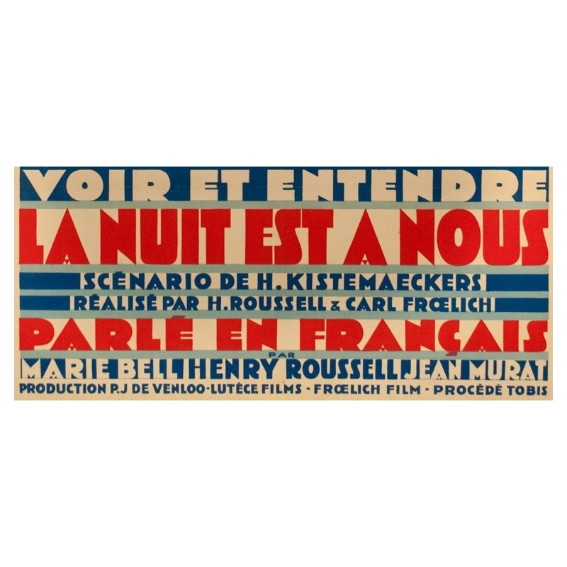 Original vintage poster - Jacques Faria - 1930 - Voir Et Entendre La Nuit Est À Nous - 47.2 by 30.7 inches - 3