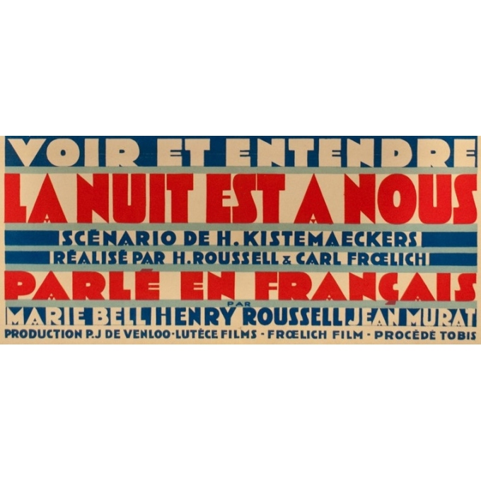 Original vintage poster - Jacques Faria - 1930 - Voir Et Entendre La Nuit Est À Nous - 47.2 by 30.7 inches - 3