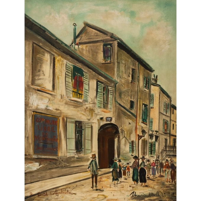 Vintage exhibition poster - Utrillo - 1966 - Exposition Galerie Paul Pétridès - 30.3 by 19.9 inches -2