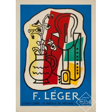 Affiche ancienne d'exposition - Fernand Leger - 1953 - Exposition Galerie Louis Carré - 65 par 47 cm