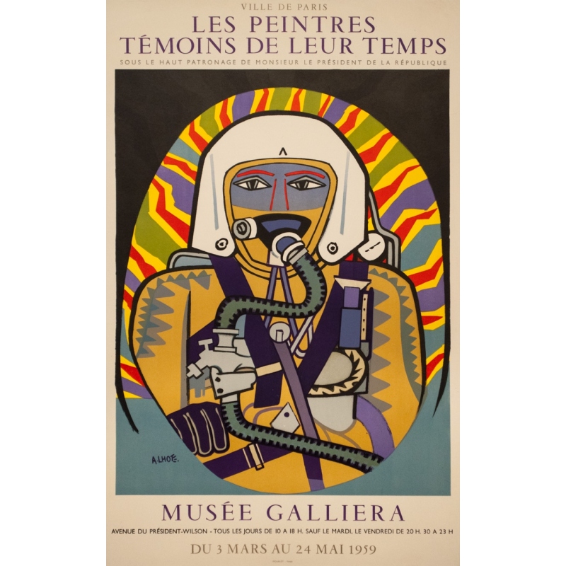 Affiche ancienne d'exposition - A.Lhote - 1959 - Exposition Les Peintres Témoins De Leur Temps Musée Galliera - 75.5 par 47.5 cm