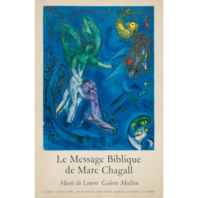 Affiche ancienne d'exposition - Chagall - 1967 - Exposition Musée Du Louvre1967 - 73 par 47.5 cm