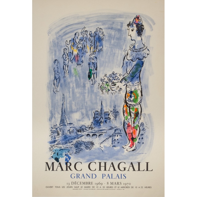 Vintage exhibition poster - Chagall - 1969 - Marc Chagall Grand Palais - 27.6 by 18.7 inches