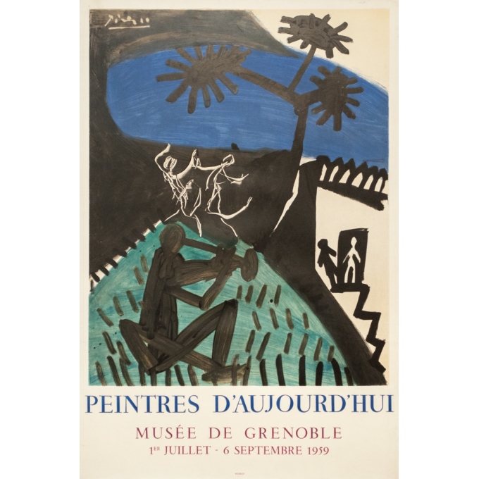 Affiche ancienne d'exposition - Picasso - 1959 - Peintres D'Aujourd'Hui Musée De Grenoble - 74.5 par 50 cm