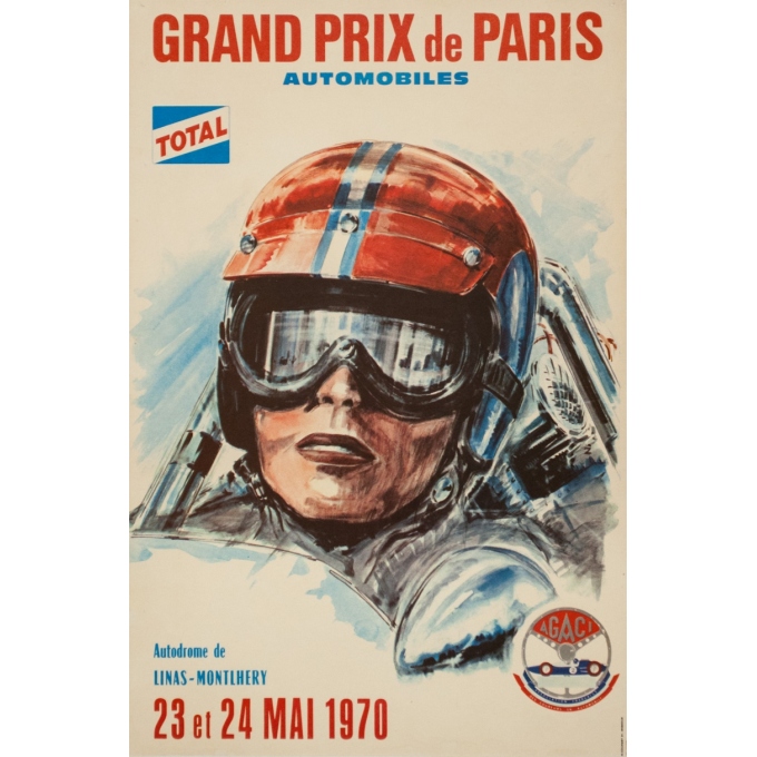 Affiche ancienne de publicité  - 1970 - Grand Prix De Paris Automobile - 59 par 39 cm