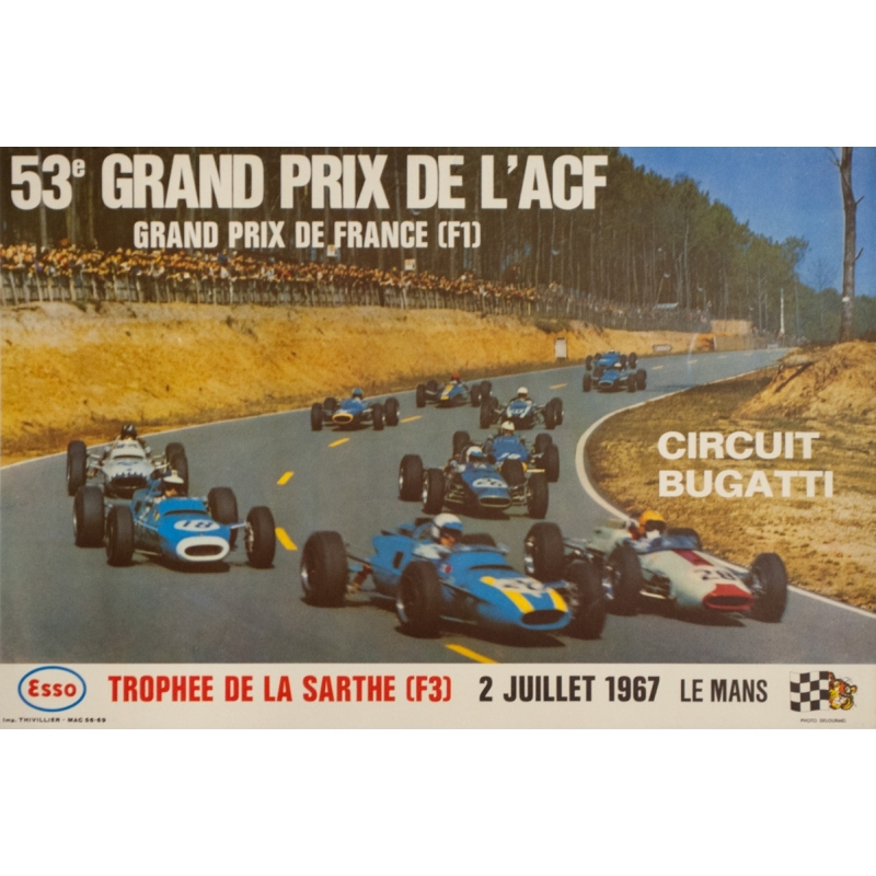 Affiche ancienne de publicité - Delourmel - 1969 - Le Mans 53E Grand Prix Acf - 63 par 40 cm