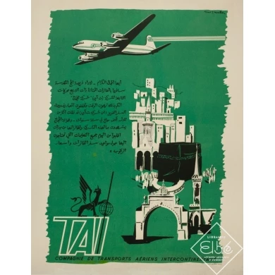 Vintage travel poster - TAI- 25.6 by 19.9 inches