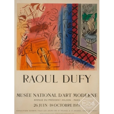 Vintage exhibition poster - R.Dufy - 1953 - Musée National D'Art Moderne 1953 - 26.6 by 19.9 inches