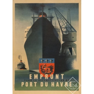 Affiche ancienne de publicité - Nathan - Emprunt Port Du Havre - 40 par 29.5 cm