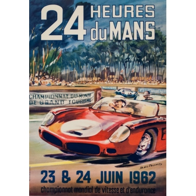 Affiche ancienne de publicité - Beligond - 1962 - 24 Heures Du Mans - 57 par 39.5 cm