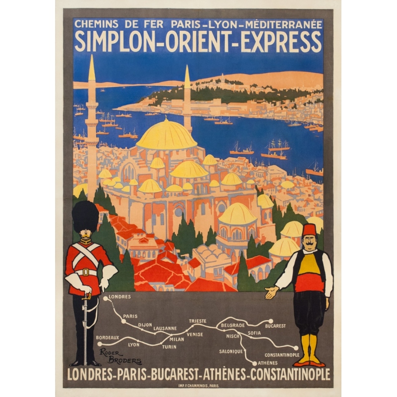 Vintage travel poster - Simplon Orient Express - Roger Broders - 1921