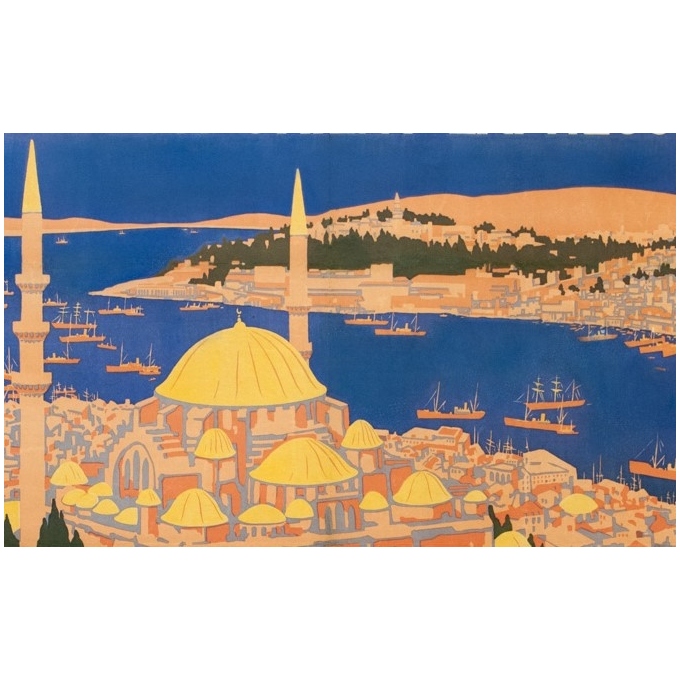 Affiche ancienne de voyage - Simplon Orient Express - Roger Broders - 1921 - 2 Affiche ancienne de voyage - Simplon Orient Express - Roger Broders - 1921 - 2