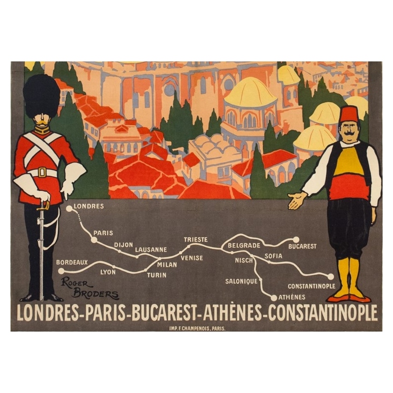 Vintage travel poster - Simplon Orient Express - Roger Broders - 1921 - 3