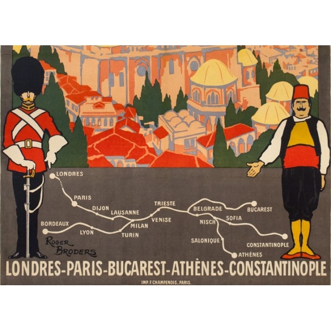 Vintage travel poster - Simplon Orient Express - Roger Broders - 1921 - 3