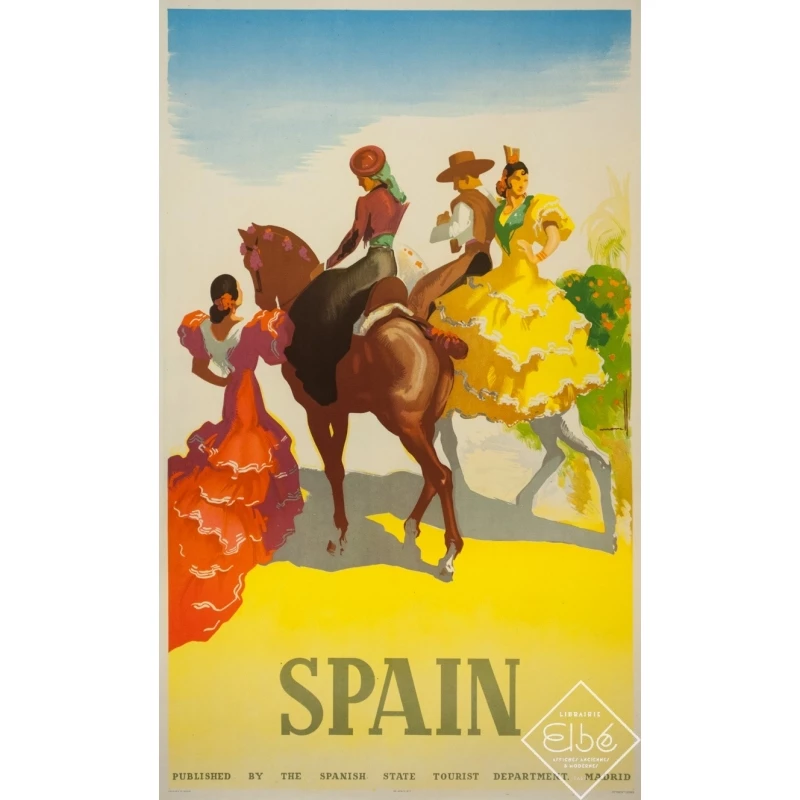 Vintage travel poster - Morell - 1950 - Morell Spain Flamenca - 40.2 by 24.2 inches