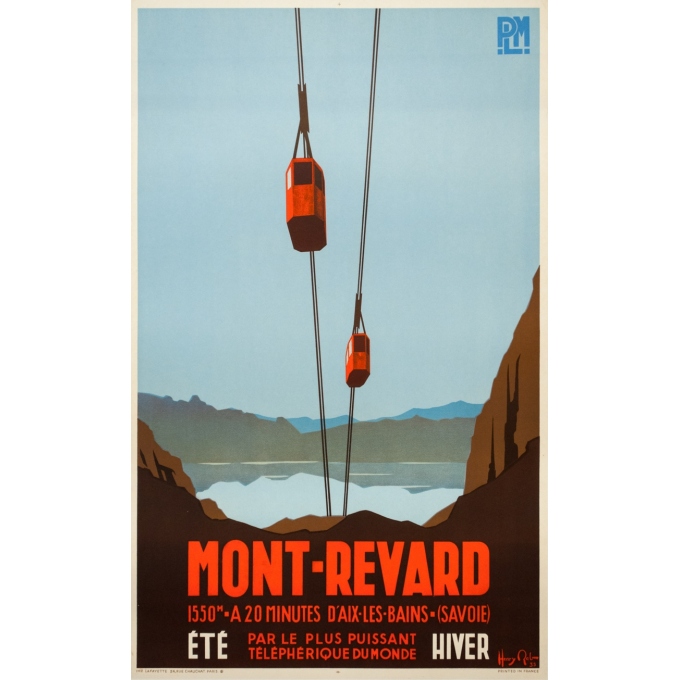 Vintage travel poster - Henry Rev - 1935 - Mont Revard Plm - 39.4 by 24.2 inches