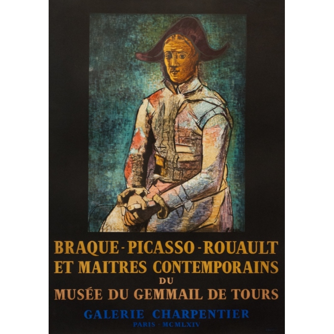 Vintage exhibition poster - Picasso - 1964 - Picasso Exposition Musée Du Gemmail De Tours - 28.2 by 19.9 inches