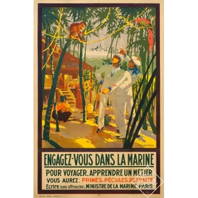 Vintage travel poster by Geo Michel Circa 1925 - Engagez...