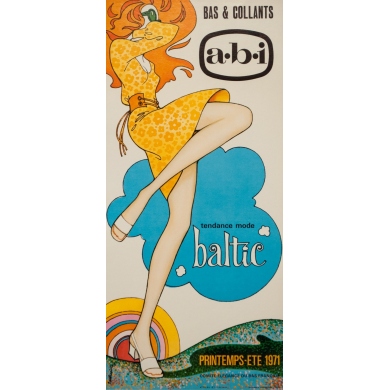 Vintage advertising poster - Courone - 1971 - A B I Baltic Collants Bas 1971 - 20.5 by 9.4 inches