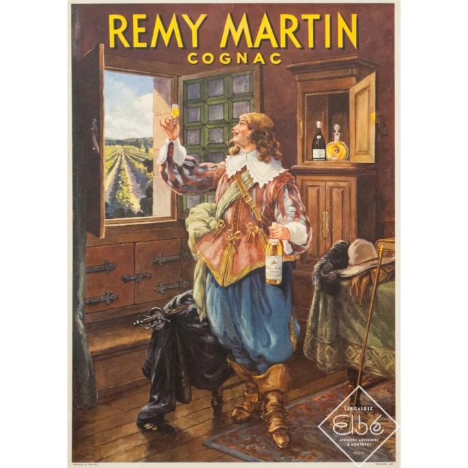 Vintage advertising poster - Circa 1925 - Cognac Remy Martin - 18.1 by 13.2 inches