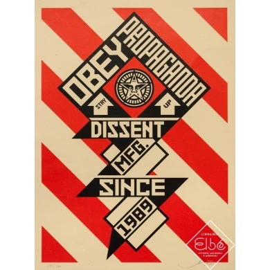 Affiche sérigraphiée originale - Shepard Fairey - 2010- Obey Propaganda Dissent Numérotée 347/450 - 61 par 45.5 cm
