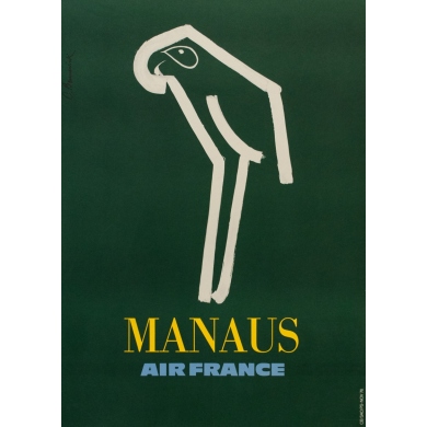 Vintage travel poster by C. Brunswick 1976 - Manaus Air...